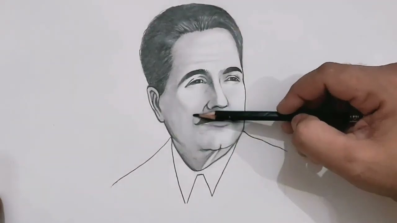 How to Draw Allama Iqbal Sketch | Allama Iqbal Sketching | Pencil Sketch