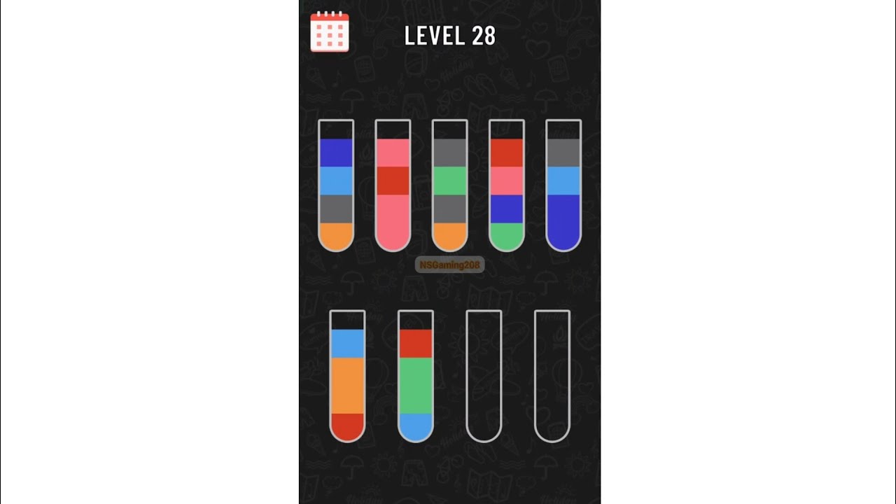 Water sort level 28 walkthrough Solution Gameplay (Android/ios) @NSGaming208