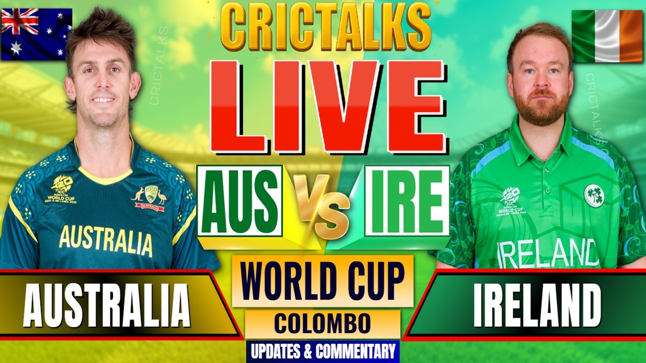 🔴 Live: AUS vs IRE, World Cup, Cricket Live Match Today Score Commentary, Australia v Ireland