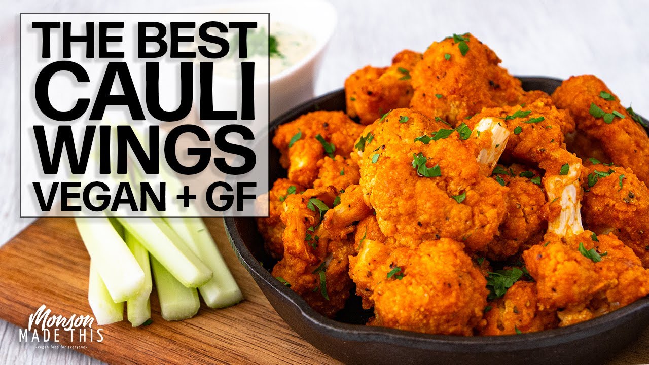 The BEST Spicy Cauliflower Wings EVER! Vegan + Gluten-Free + Oil-Free Option