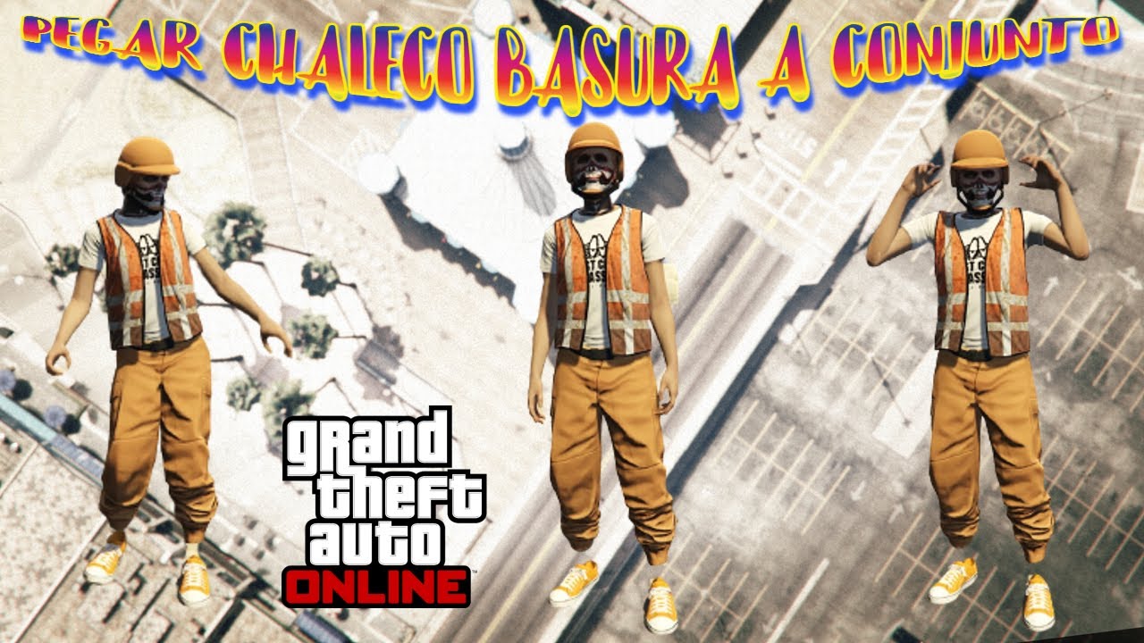 💥PEGAR #CHALECO DE #BASURERO A CUALQUIER CONJUNTO MUY FACIL AMBOS PERSONAJES GTA5 ONLINE ALLCONSOLAS