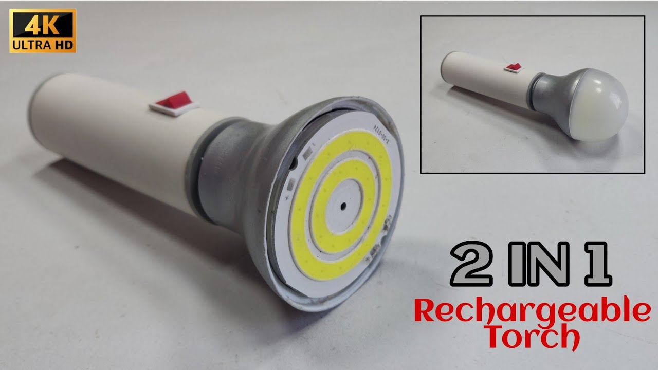 How To Make Rechargeable LED Torch With Powerbank | 2 IN 1 Gadget | Homemade | Simple DIY |