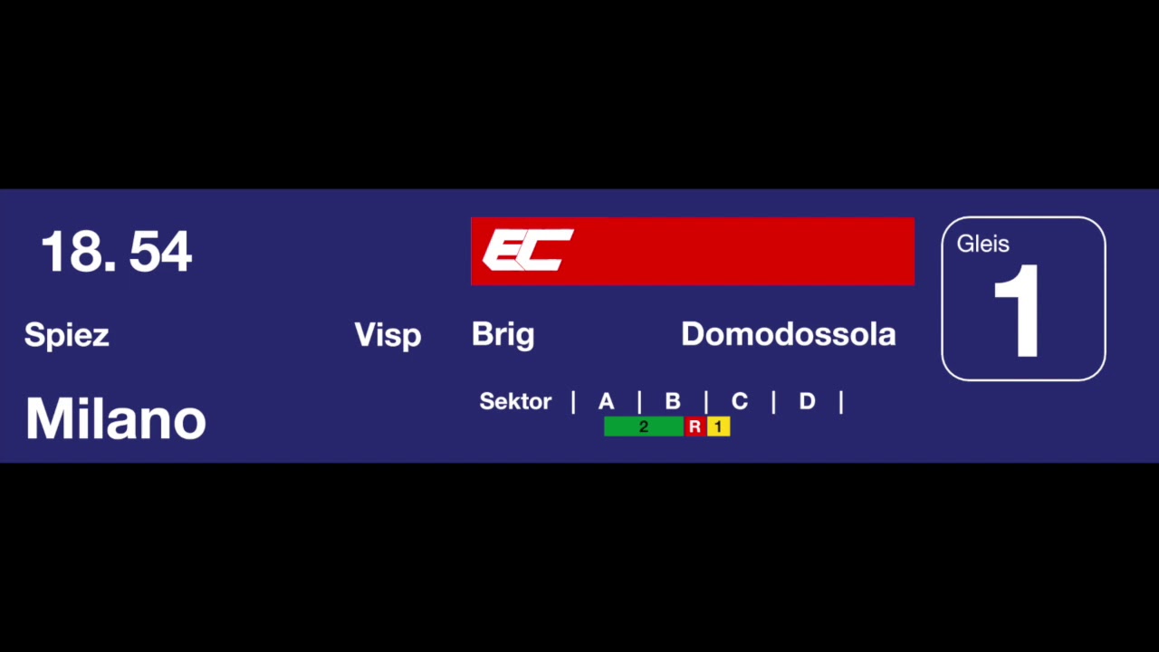 SBB Ansage - Der EC nach Mailand verkehrt in geänderter Formation (De, It, En)