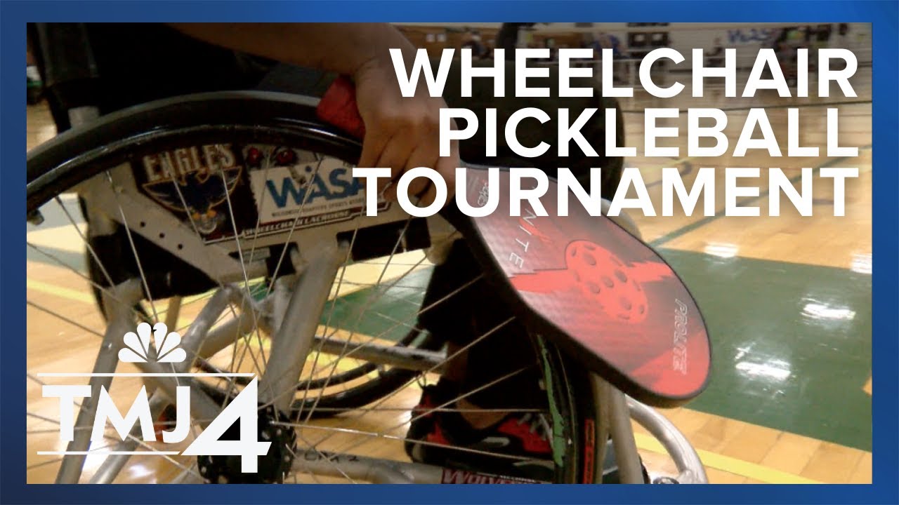 Wheelchair athletes compete in pickleball tournmanet