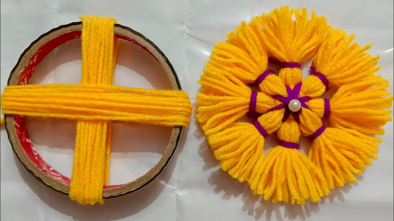 #easyflowercraftideas/#diyflowercrafts/#how to make woolen flowers/#diywoolencraftideas