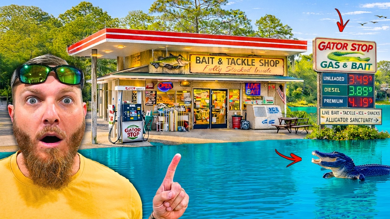 This Gas Station Tackle Shop Has ALLIGATORS Everywhere!