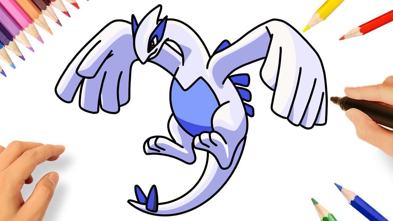 CÓMO DIBUJAR A LUGIA PASO A PASO | DIBUJANDO POKÉMONS