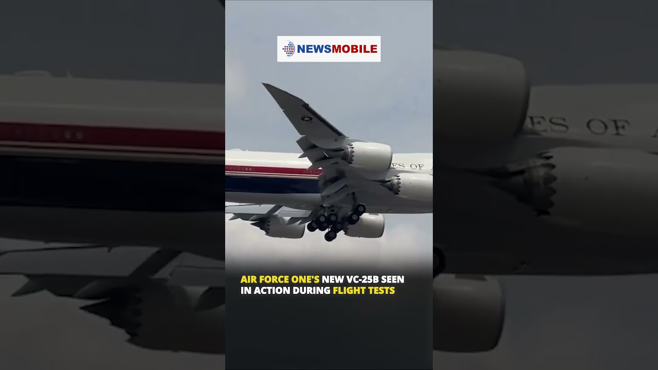Air Force One's New VC-25B Seen in Action During Flight Tests
