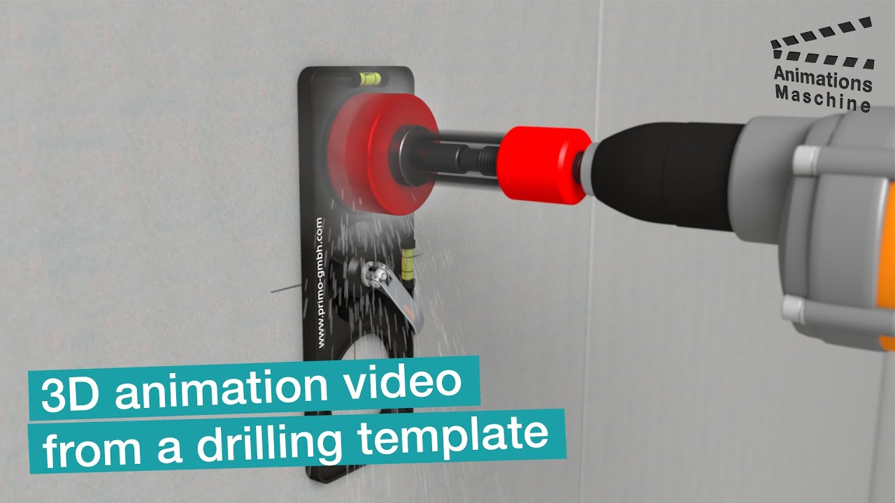 3D animation video of a drilling template
