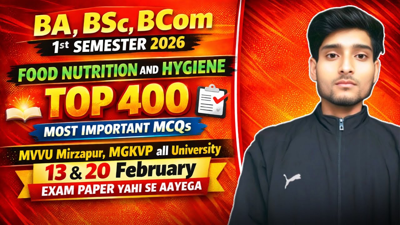 Food nutrition and hygiene 1st semester important questions 2026 mvvu university 