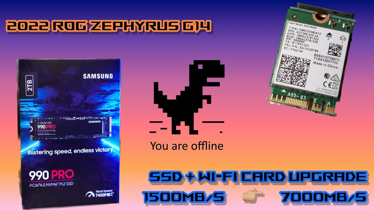 HOW TO REPLACE SSD + WIFI CARD IN THE 2022 ROG ZEPHYRUS G14 (SAMSUNG 990 PRO VS. STOCK )