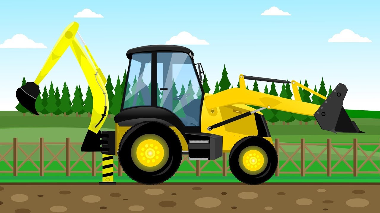Koparko Ładowarka Ciężarówka Maszyny Budowlane Dla Dzieci Excavators And Trucks For Kids