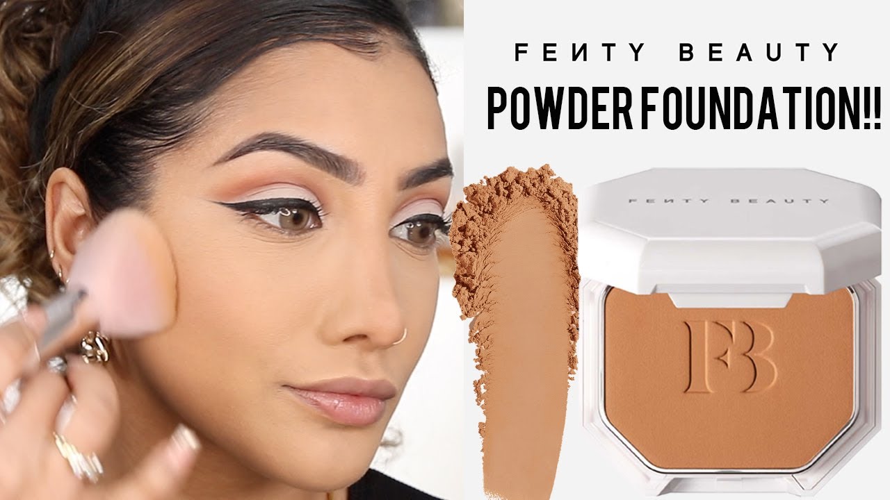 FENTY BEAUTY POWDER FOUNDATION FIRST IMPRESSIONS | AnchalMUA
