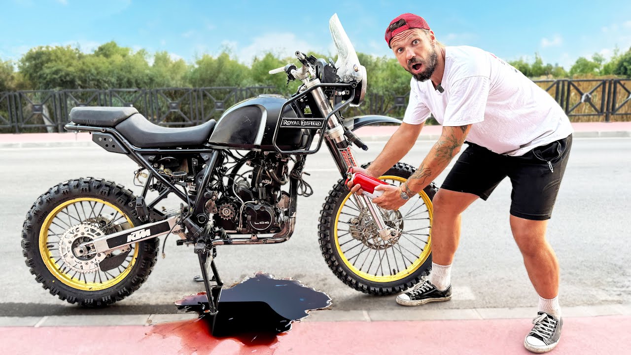 First Start of KTM 640 Swapped Royal Einfield Himalayan