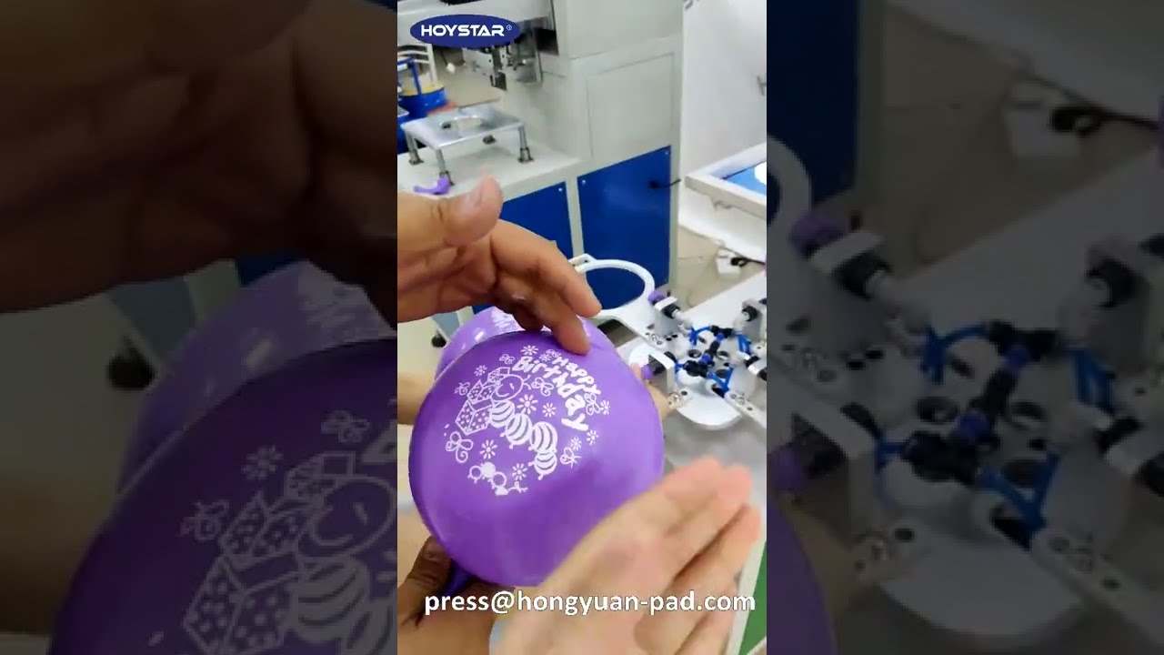 Semi auto 4 stations balloon printing machine #semiauto #4stations #balloon #printing #machine