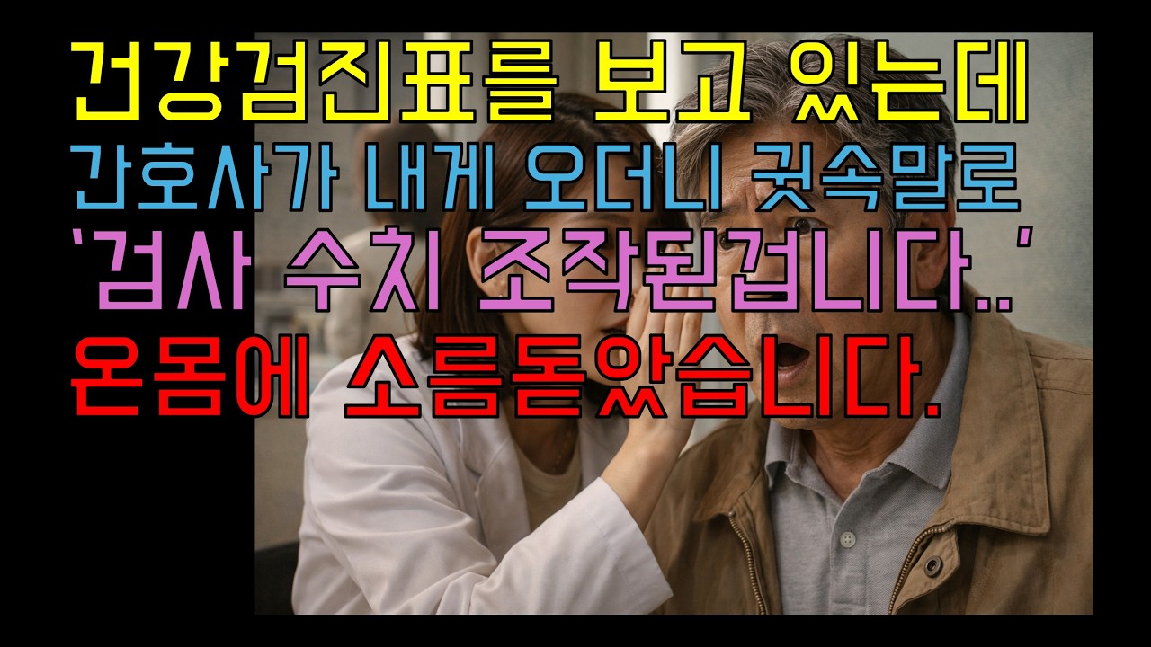 건강검진 결과지 보고있는데 간호사가 오더니 '이거 수치 믿지마세요'소름돋았습니다.부모자식관계.노후생활.노년의 삶.실화.반전.반전이야기.부모자식갈등.사연.이야기.고부갈등.오디오북