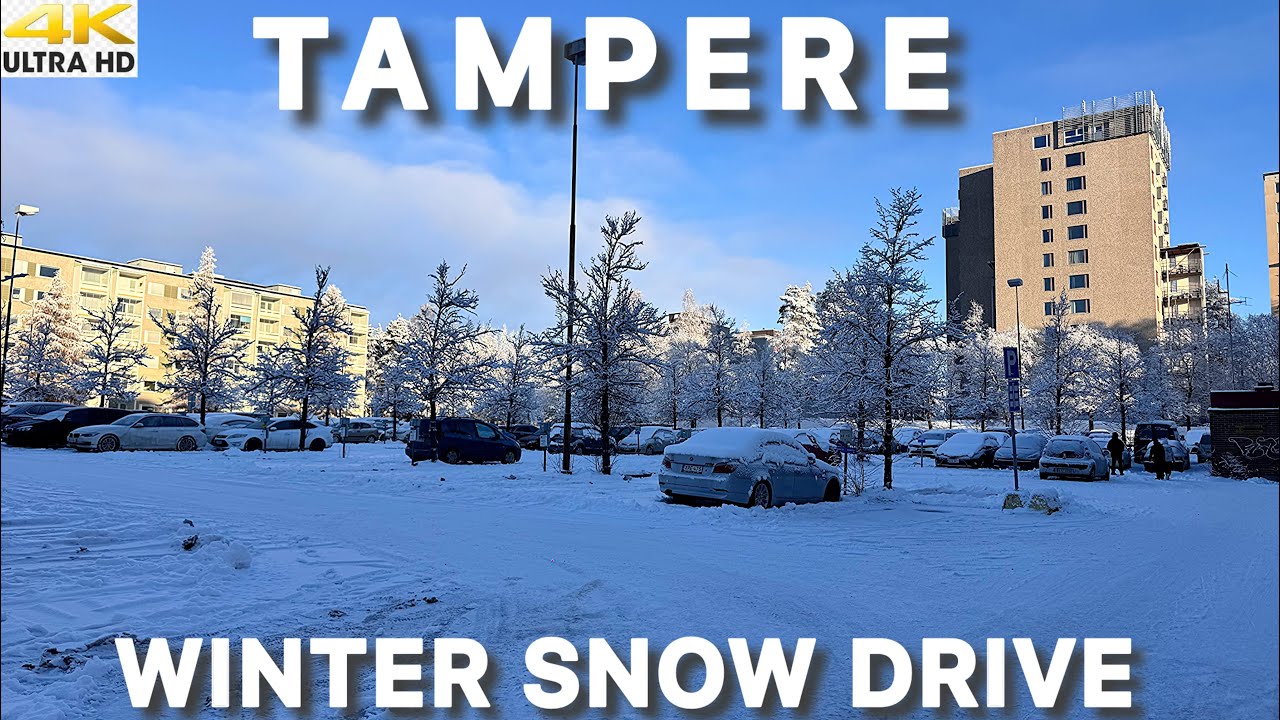 TAMPERE IN DEEP SNOW ❄️ STUNNING FINNISH WINTER DRIVE IN 4K ULTRA HD 