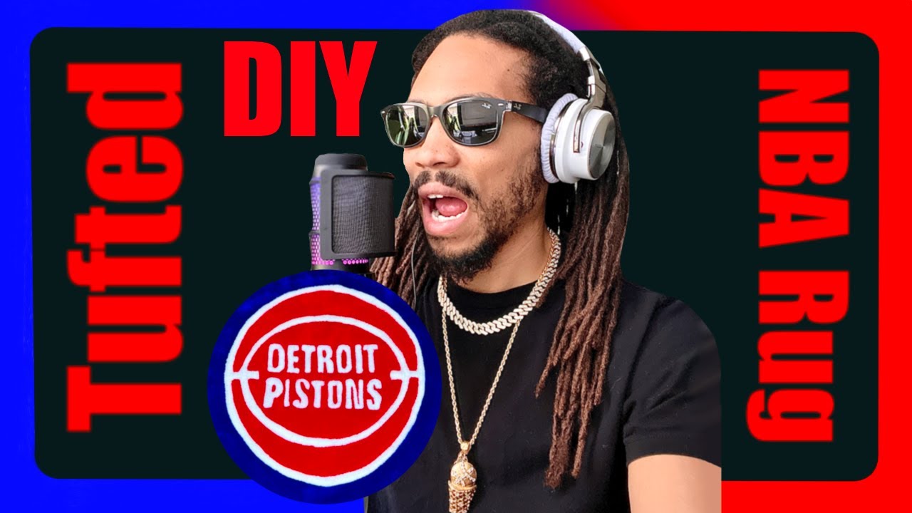 DIY Masterpiece: Tufting a Detroit Pistons Logo Rug from Scratch!