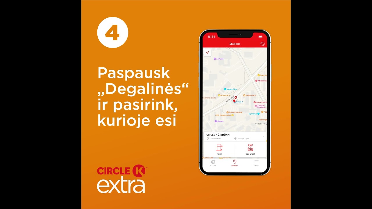 Kaip atsiskaityti Circle K mobiliąja programėle