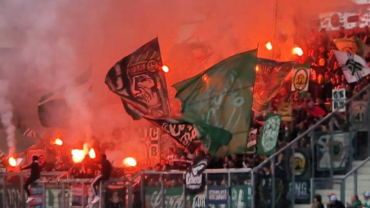 06.10.2024 SCR Altach - Rapid Wien 0:1, Pyro & Support