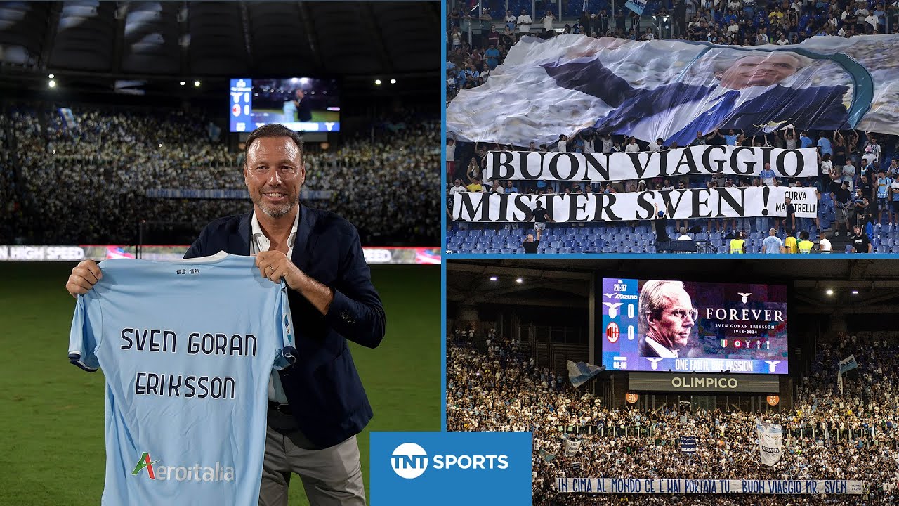 Lazio and fans honor former coach Sven Goran Eriksson 🕊️ 🥹