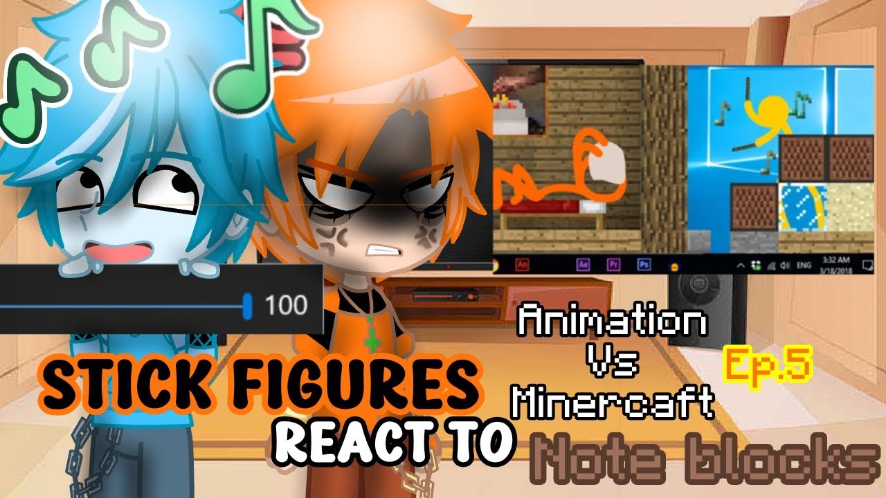 [🍿] Stick figures react to AvM Ep.5 Note Blocks //ɢᴄʀᴠ// { 𖨆 AvA Alan Becker AvM 𖨆 }