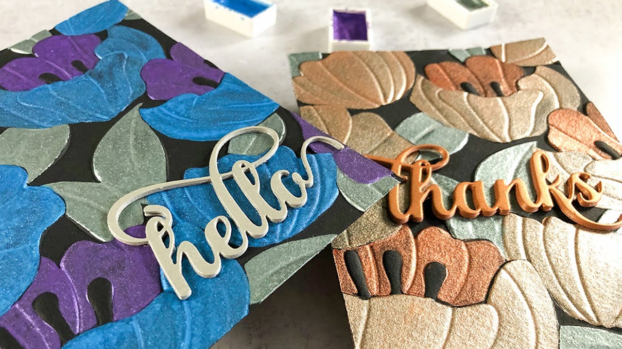 Stretch Your Supplies | Metallic Watercolor & Embossing Folders