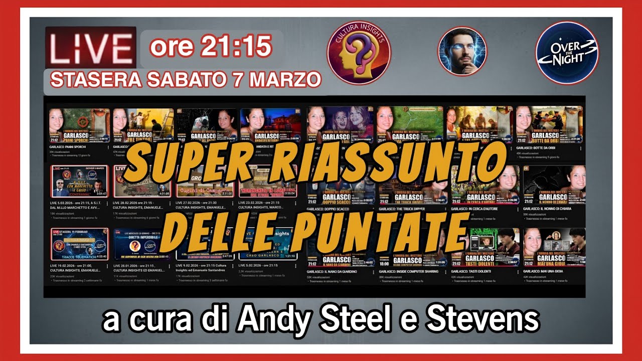 LIVE 07.03.2026 ore 21:15 - SUPER RIASSUNTO DELLE PUNTATE a cura di Andy Steel