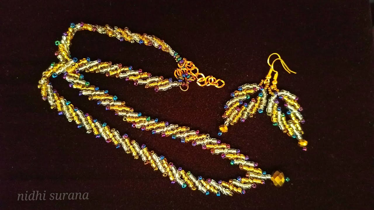 ⚜️ Stunning Jewelry with Odd size Seed beads/ Necklace & Earrings/ Collar & Aretes Tutorial diy