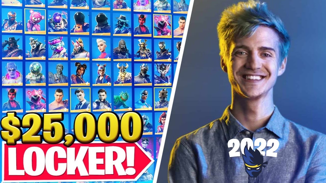 NINJA SHOWS HIS RARE FORTNITE LOCKER