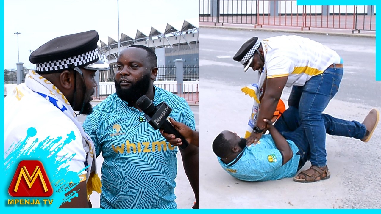 MASHABIKI WA YANGA NA AZAM WAZICHAPA KWA MKAPA/LEO KITAWAKA/UBABE UMEANZIA NJE YA UWANJA/MNYONGE