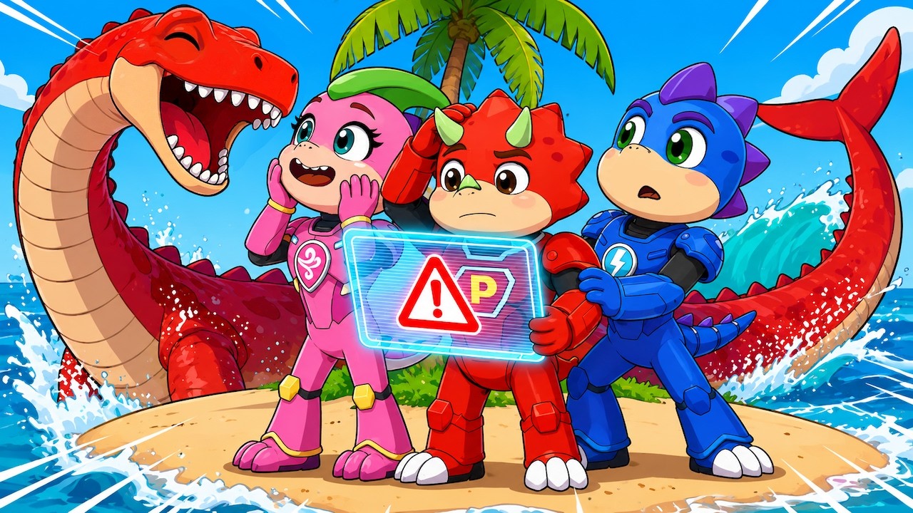 BOLT, PYRO & FLORA Explore Dinosaur Island! | Dino Action Animation | DinoCrew