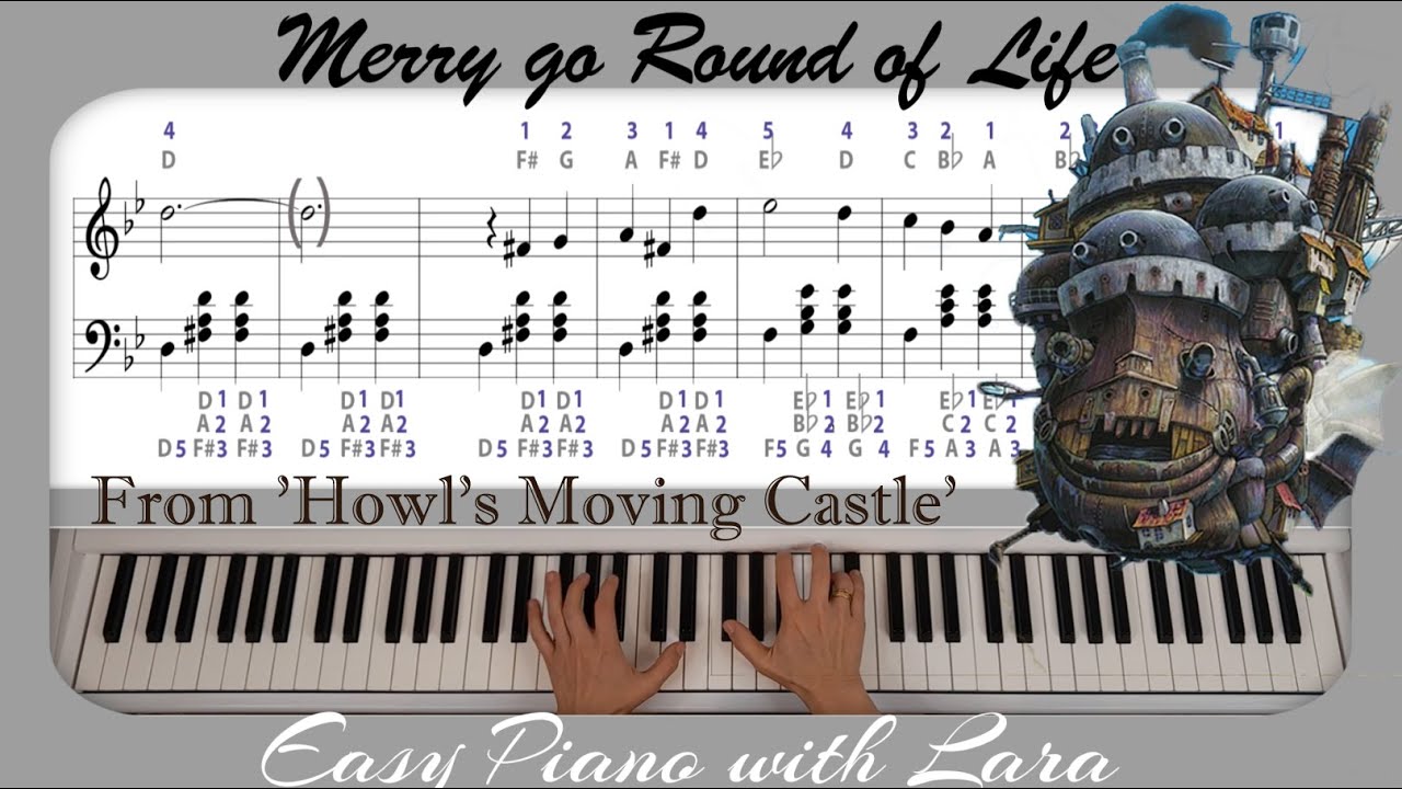 Merry Go Round - Howl’s Moving Castle - Туториал для фортепиано