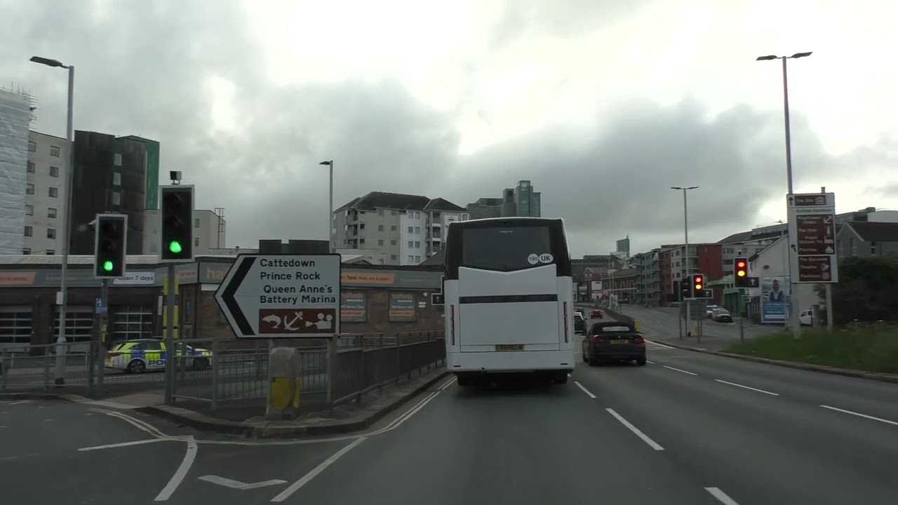 Driving Through Plymouth To The Ferry Port, Plymouth, Devon, England Monday, 7th May 2023