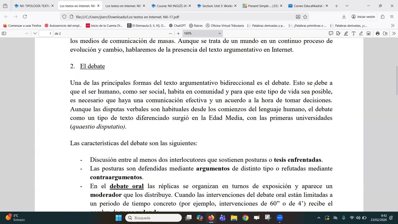 Los textos en internet el foro, el blog, las redes sociales