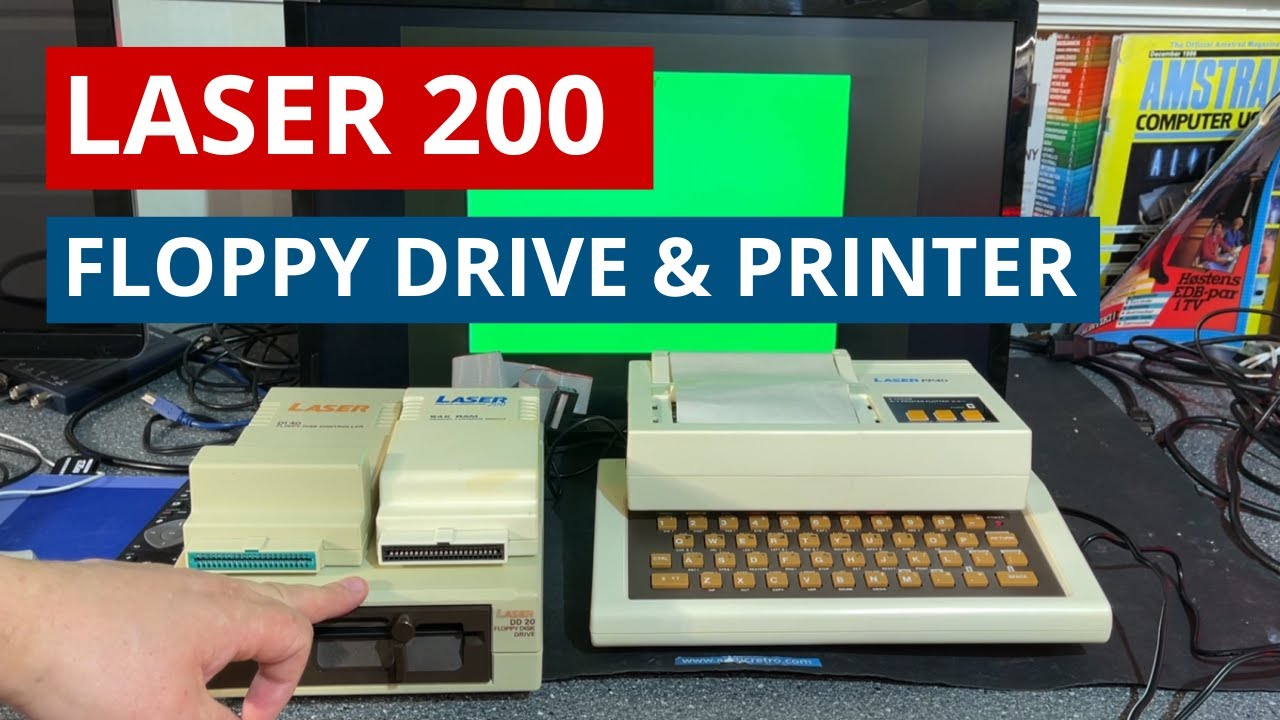 The Laser 200 computer - Checking out the floppy drive and plotter