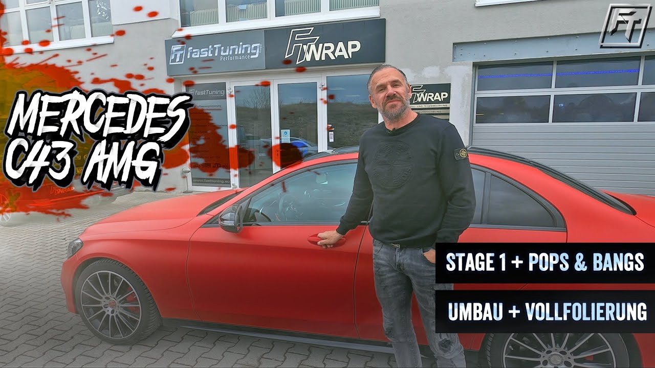 Mercedes C43 AMG Tuning | 3,8 Sek 0-100 km | Stage 1 + Pops & Bangs + Folierung + Umbau | FastTuning