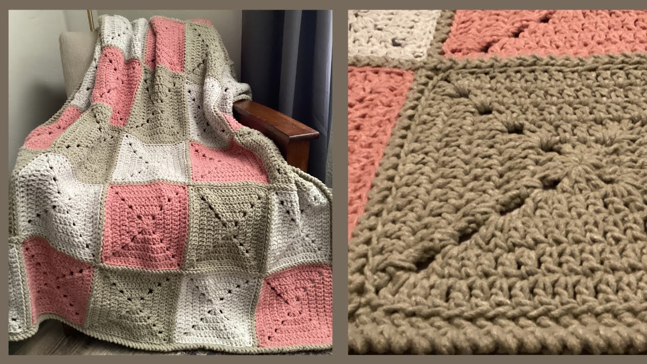 EASY Granny Square Patchwork Quilt Blanket: Bernat Forever Fleece