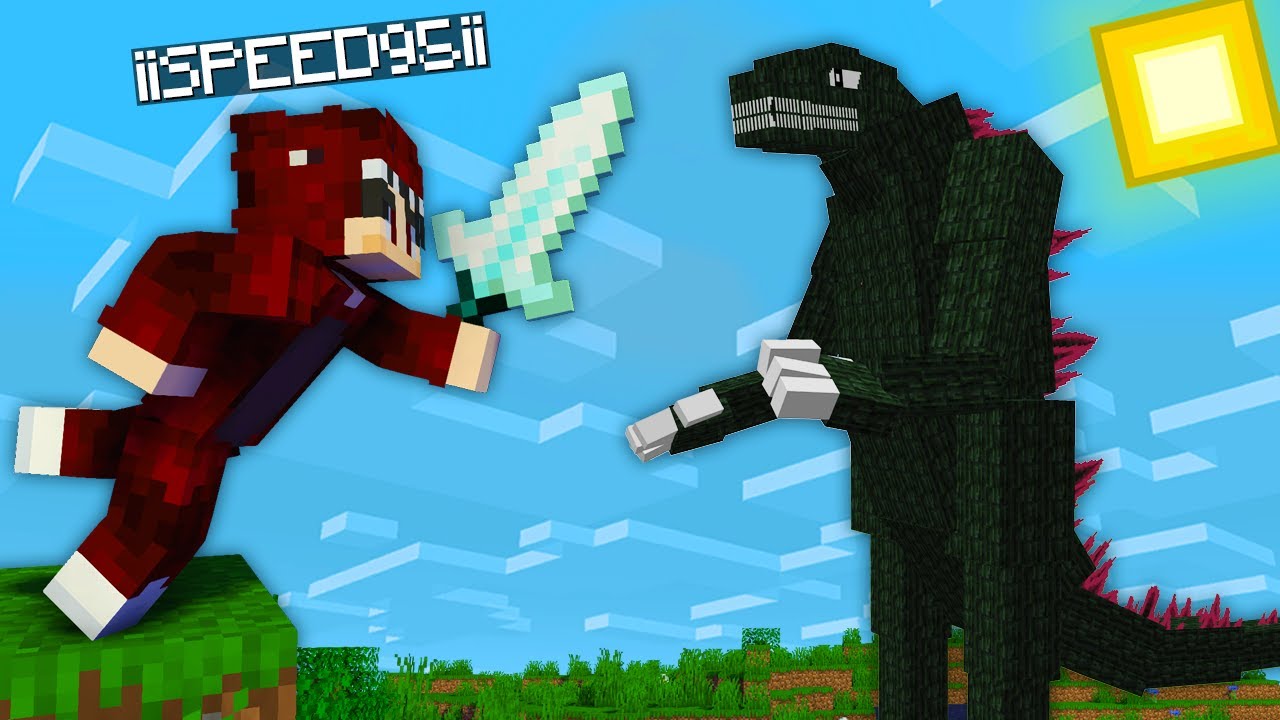 ماين كرافت دروع و سيف الأثيريوم ضد قودزيلا 😱🔥!! | Godzilla Fight