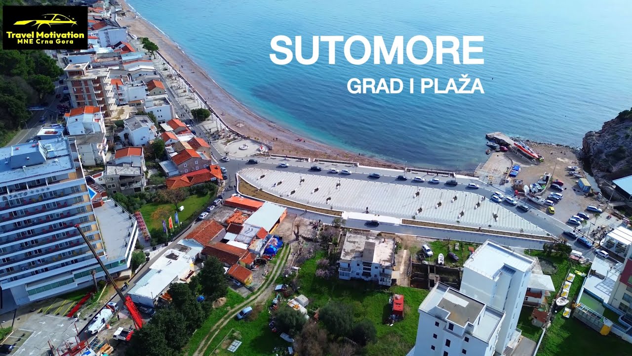 SUTOMORE grad i plaža iz vazduha Zima 2025 - SUTOMORE Town [4K Aerial View] MNE Crna Gora