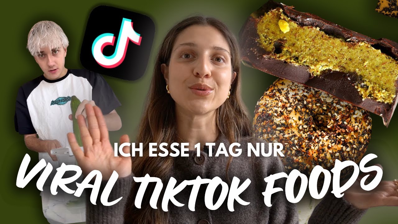 ich esse 1 Tag nur VIRALE TIKTOK REZEPTE! - what I eat in a day | healthy + balanced