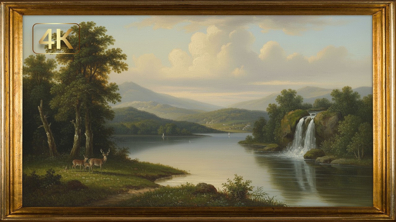 Vintage Painting TV Screen in Gold Frame | Elegant TV Wallpaper Inspiration 3Hrs 4K