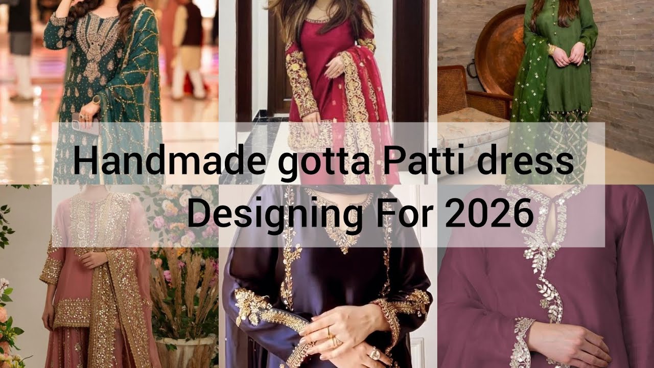 Handmade Gotta Patti Dress Designing For 2026 || Fizzastitchingideas 
