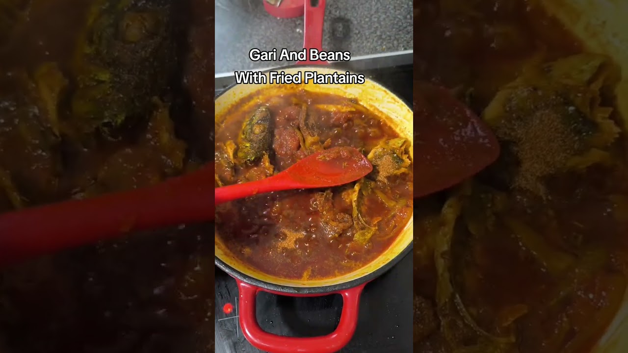 #gorb3#redred#ghanadelicacyfood#gariandbeanandfriedplantains#