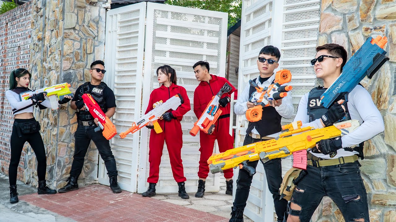 Nerf Guns War: The War Nerf Gun 2024 Super S.W.A.T. Fight Boss Black Hat Dangerous Criminal Group