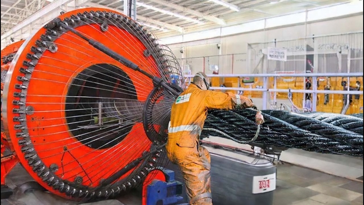 Невероятный производственный процесс изготовления промышленных проволочных канатов | Как создаютс...