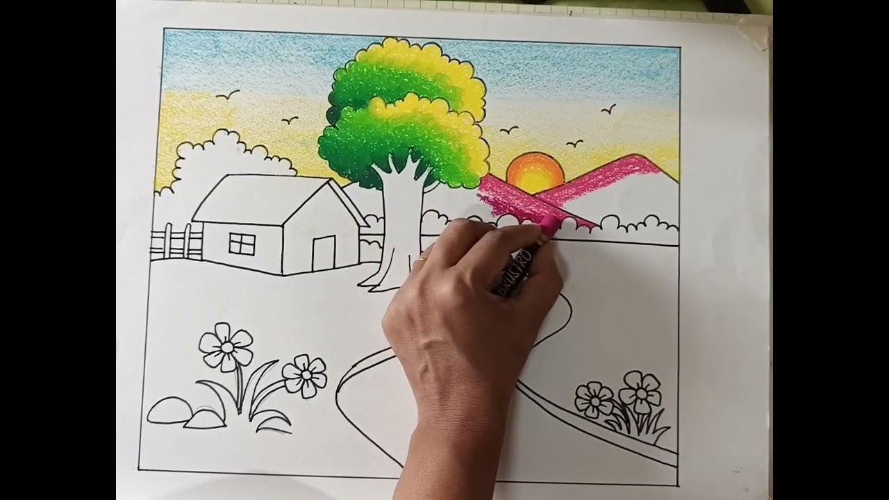 Scenery,oil pastels,part-2
