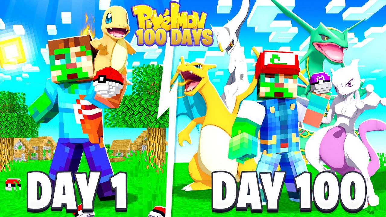 Я выжил 100 ДНЕЙ в Minecraft Pixelmon... Вот что произошло