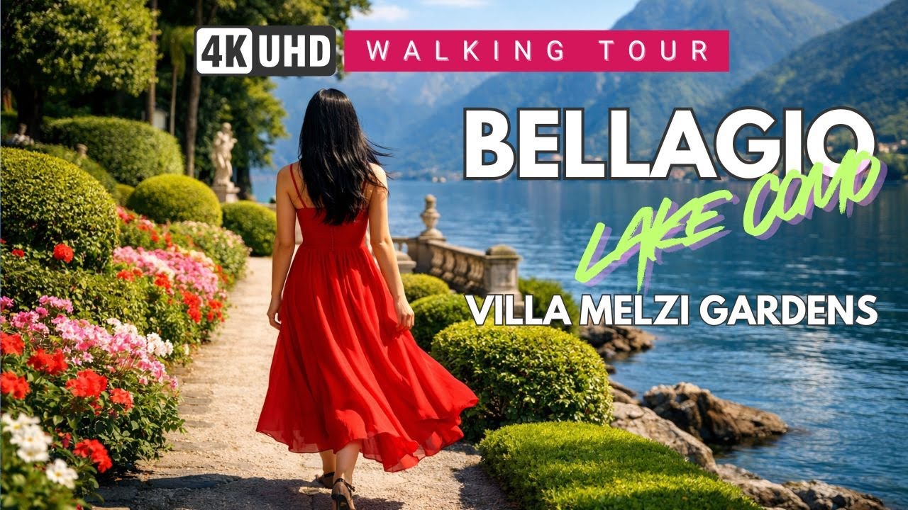 Bellagio 4K Walking Tour &ndash; Explore Villa Melzi Gardens and Picturesque Lake Como