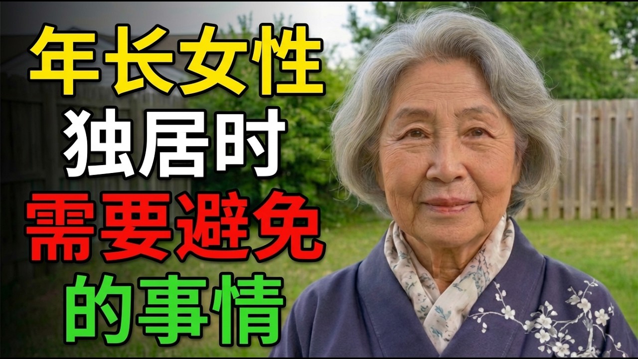 年长女性独居时必须避免的事情